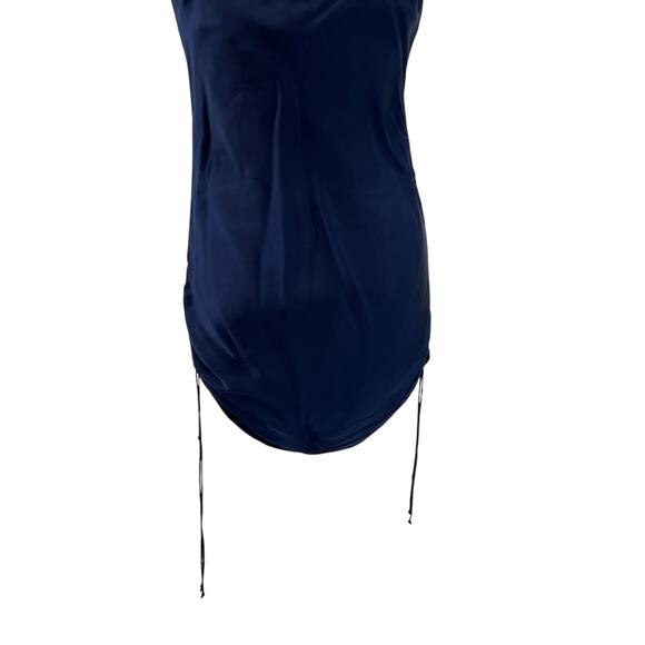 Aritzia Wilfred Only Ruched Slip Dress Mini Sleeveless Navy Blue Size XS - Picture 10 of 13